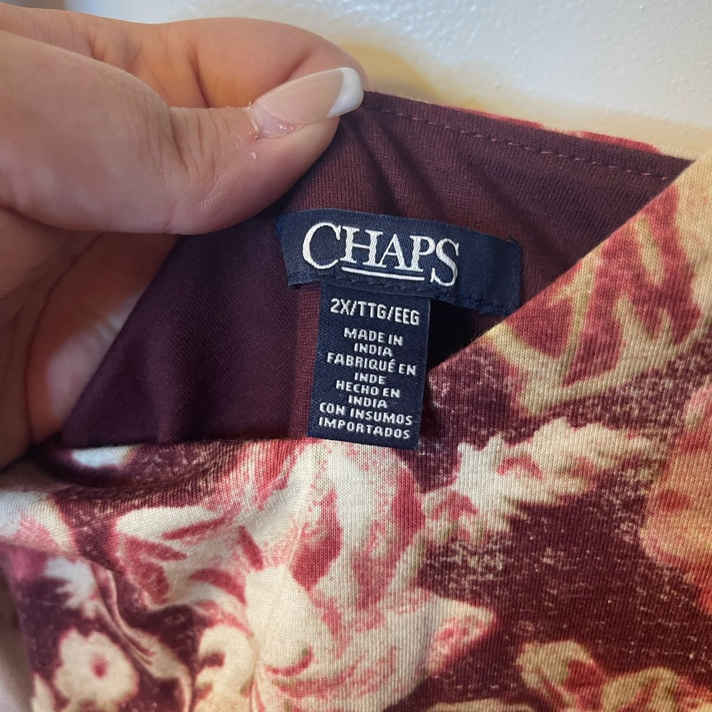 Chaps Sleeveless Floral Dress