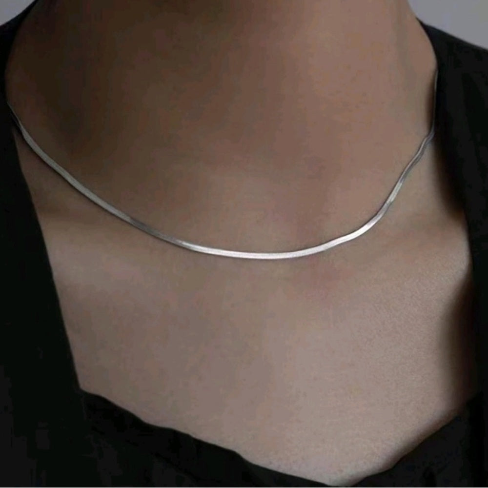 🆕 Herringbone Silver Necklace