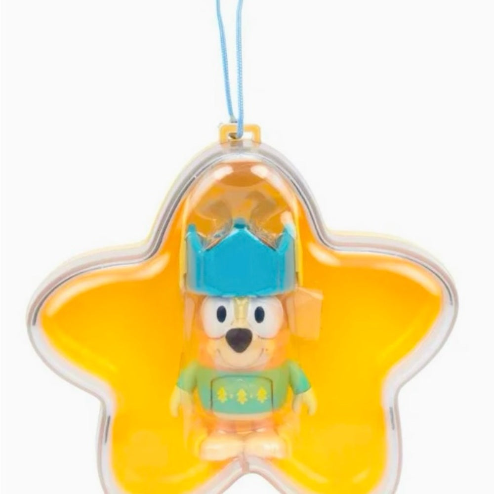 🆕 Bluey Star-Shaped Ornament with Blue and Yellow Accents