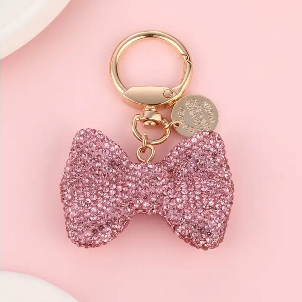 🆕 Sparkling Bow Keychain - Pink