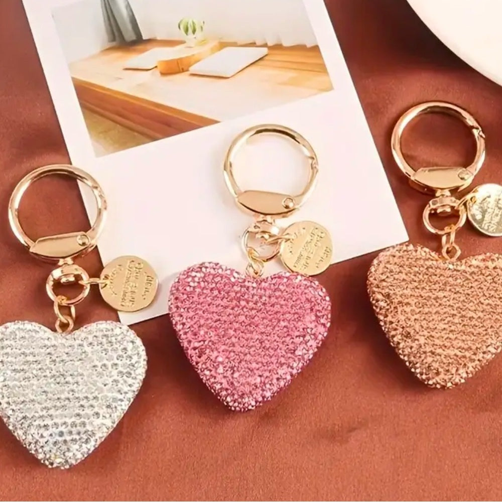 New Red Heart Sparkling ✨ Rhinestone Keychain
