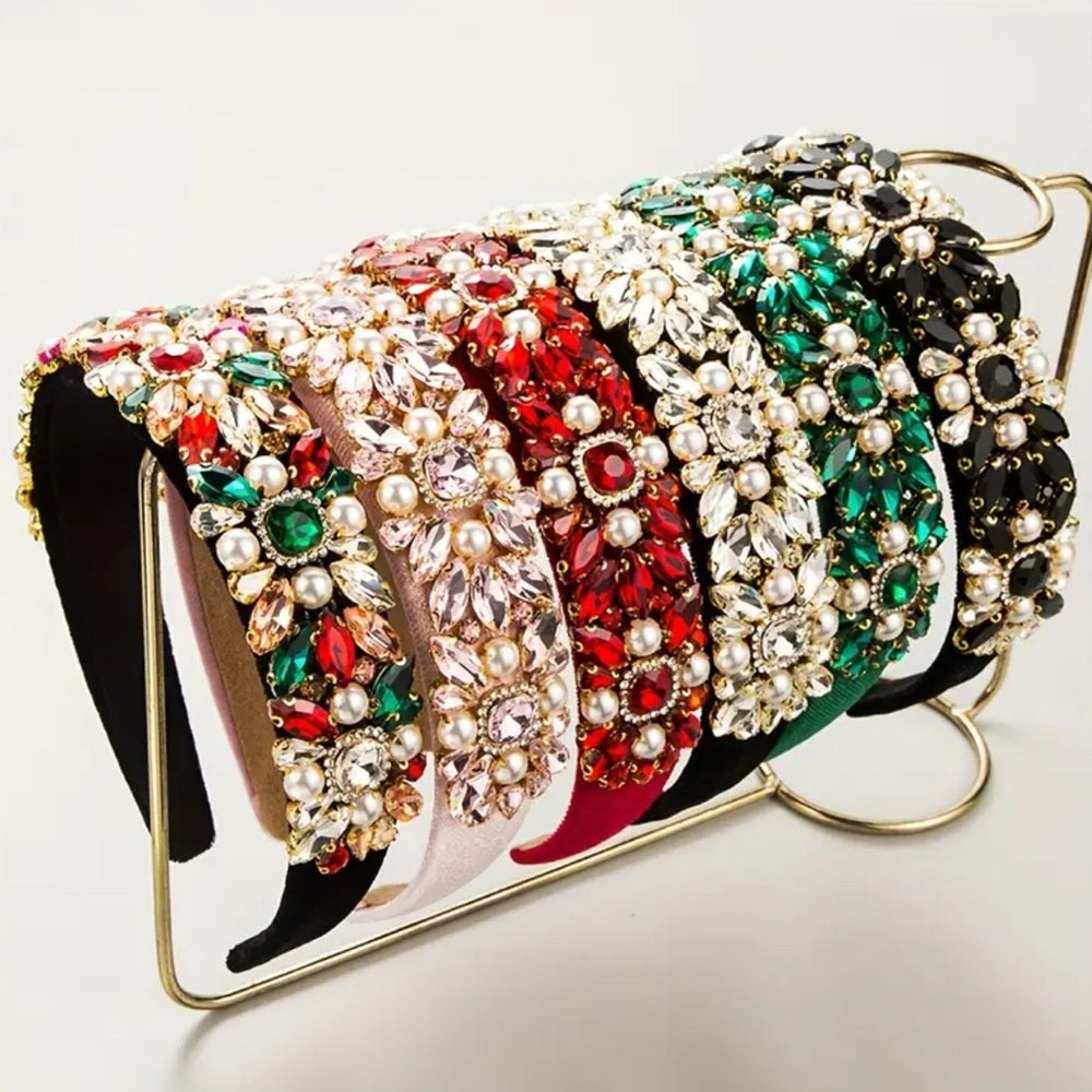 Elegant Red Jeweled Headband