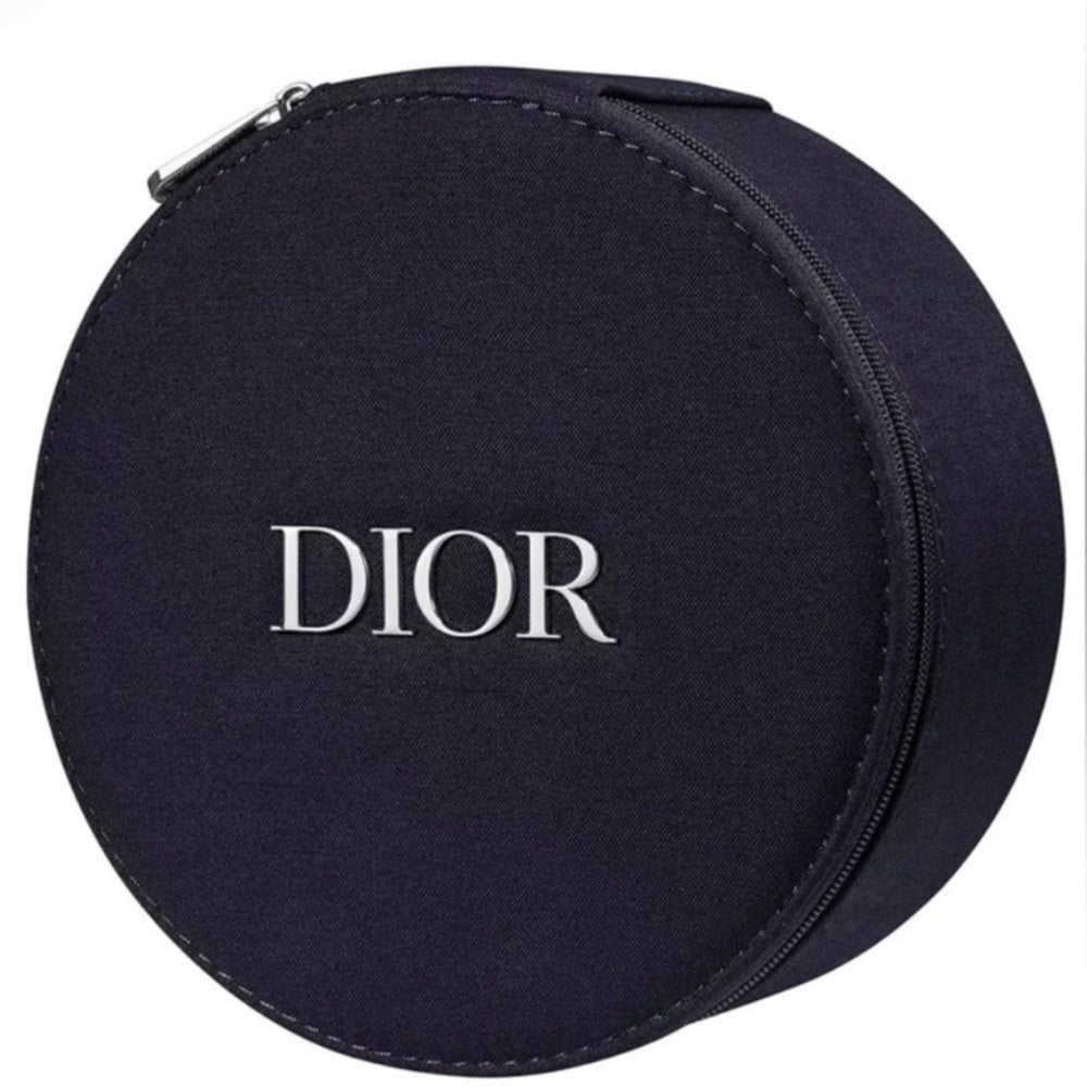 Dior Black Round Vanity Makeup Pouch