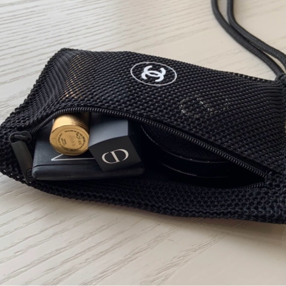 CHANEL Black Mini Passport Mesh Bag