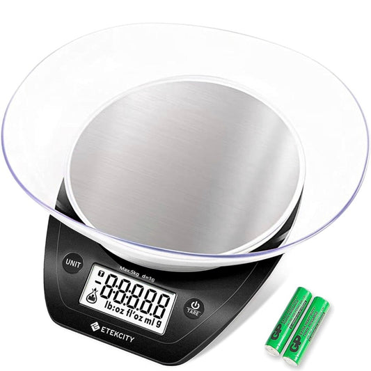 🆕 Etekcity Digital Food Scale Bowl- Stainless Steel Black