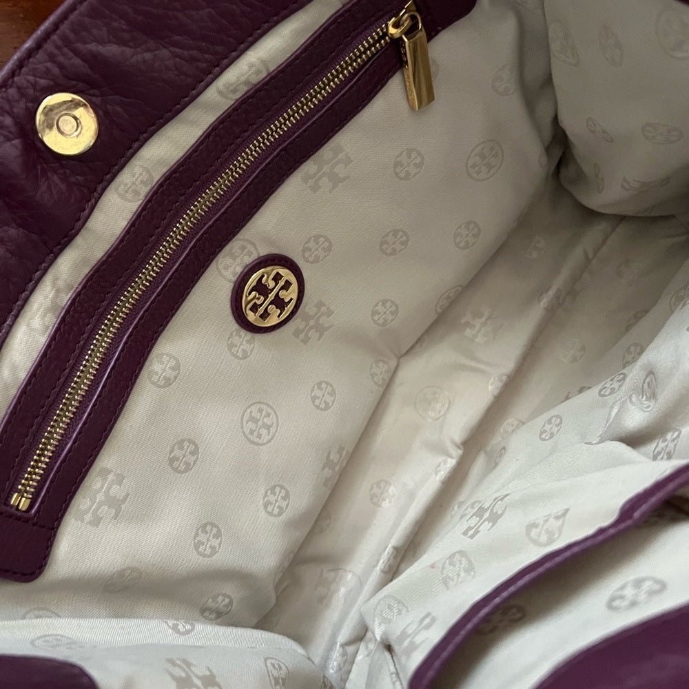 Purple Tori Burch Leather Bag