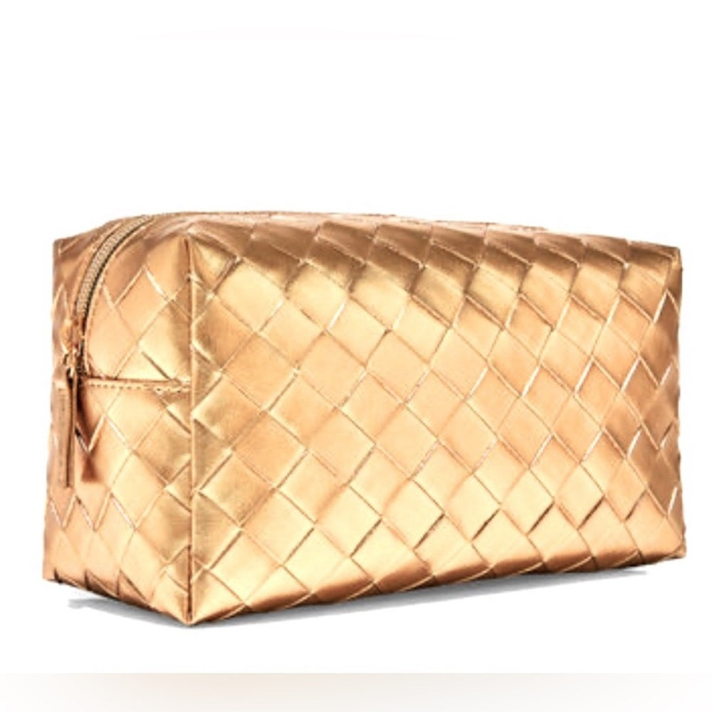 🛍️ Gold VS Woven Cosmetic Pouch