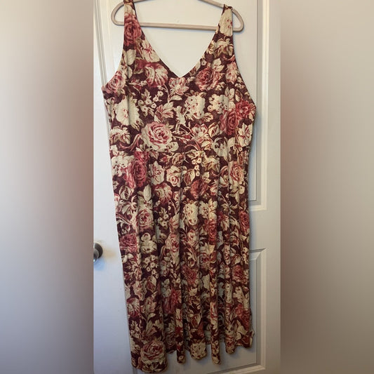 Chaps Sleeveless Floral Dress