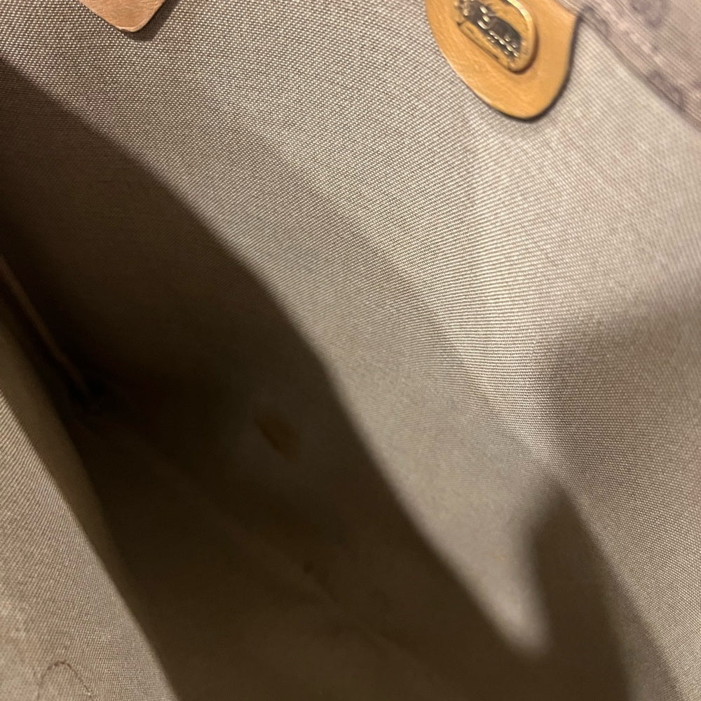 Gucci Monogram Tote Bag with Striped Handles