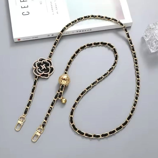 Elegant Black and Gold Chain Strap