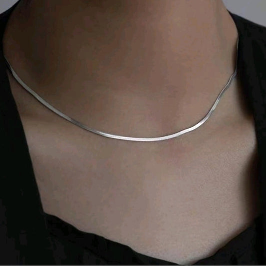 🆕 Herringbone Silver Necklace