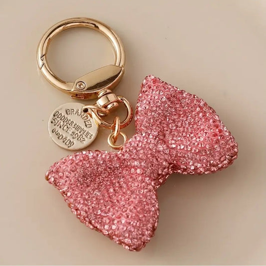 🆕 Sparkling Bow Keychain - Pink