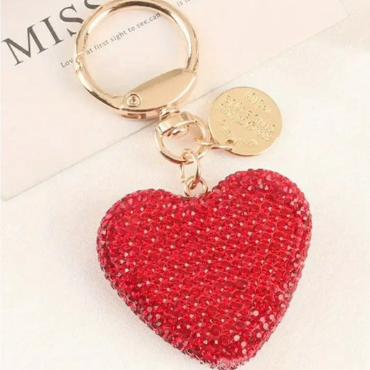 New Red Heart Sparkling ✨ Rhinestone Keychain