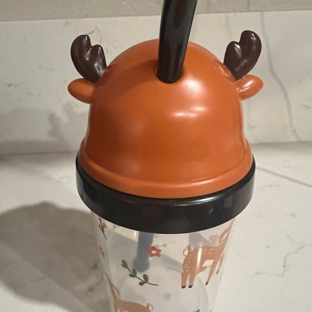 Cute Deer Sippy Cup with Straw
