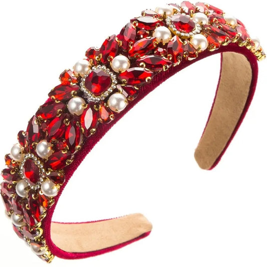 Elegant Red Jeweled Headband