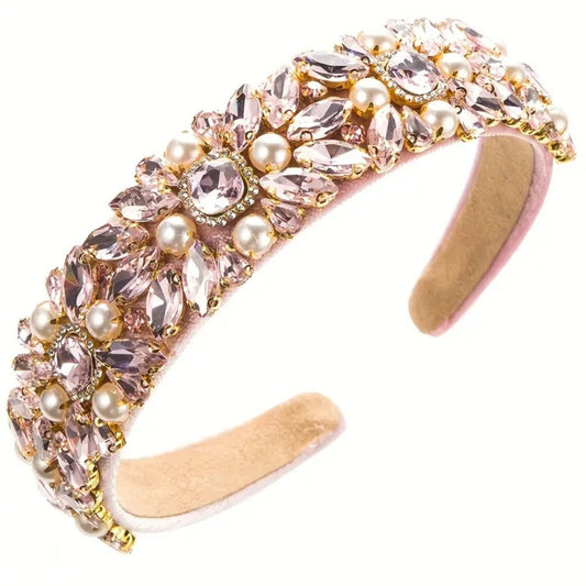 Pink and Gold Embellished Headband