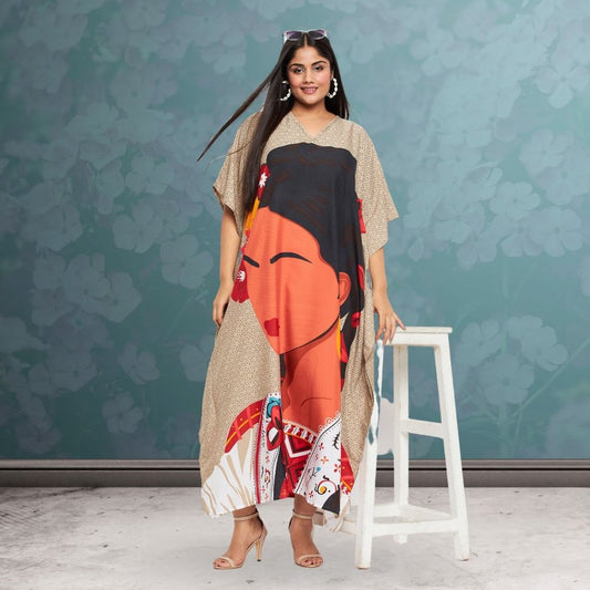 Stylish Maxi Dress with Artistic Print