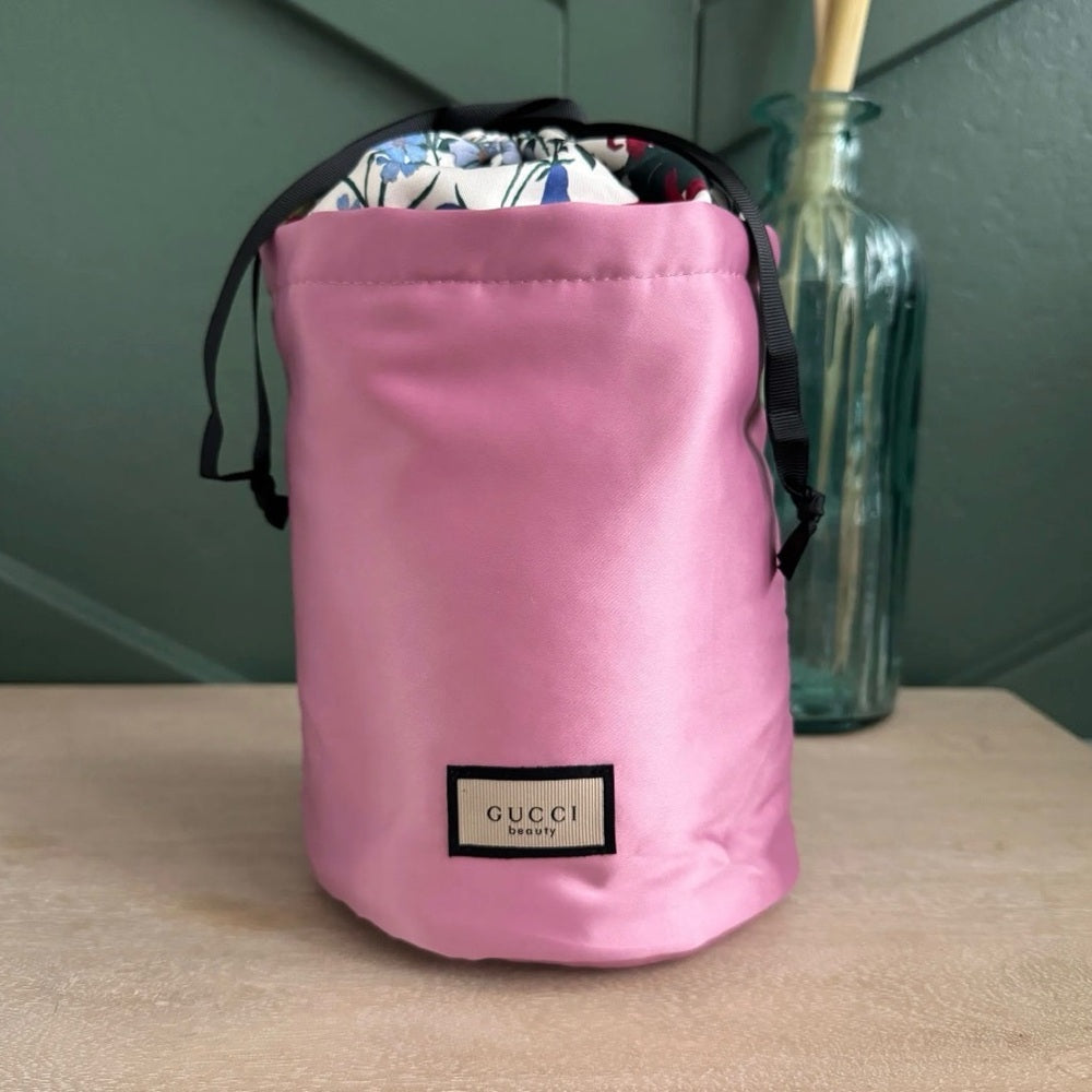 Gucci Pink Satin Bucket Bag