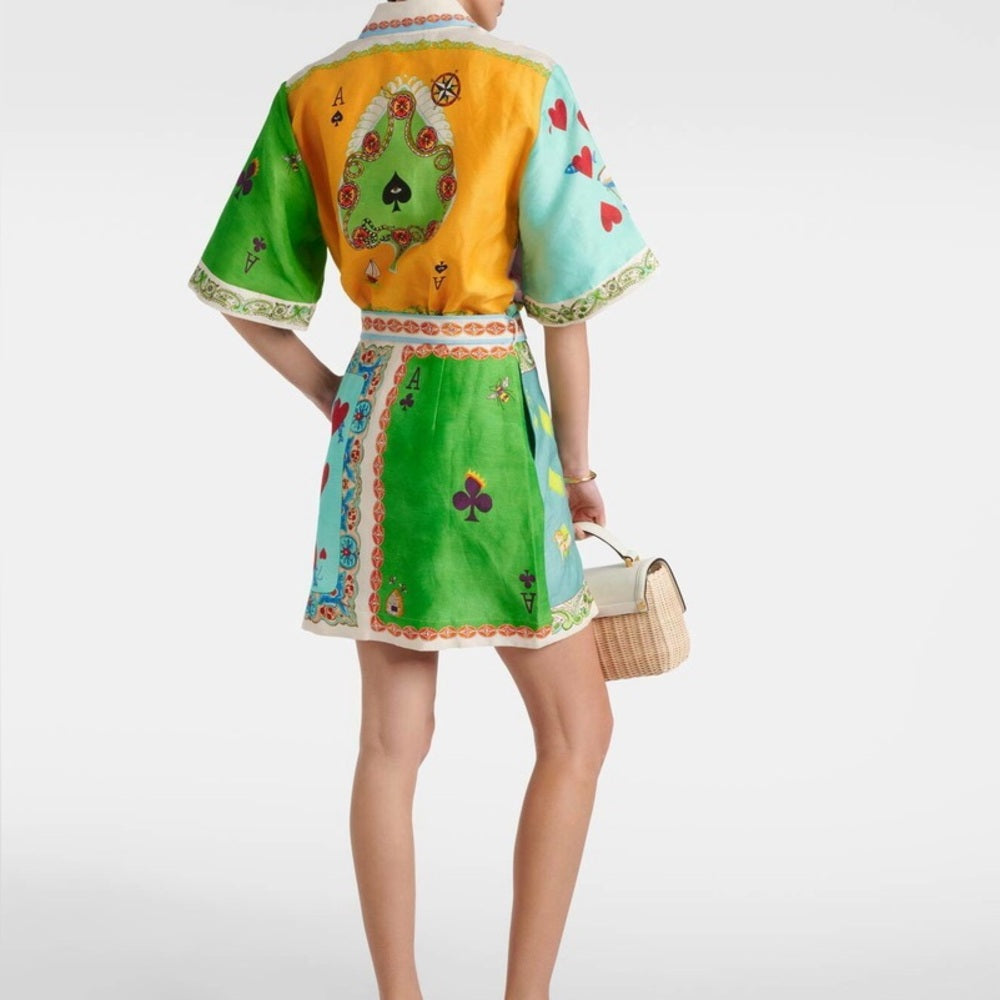 Colorful Patterned Mini Dress