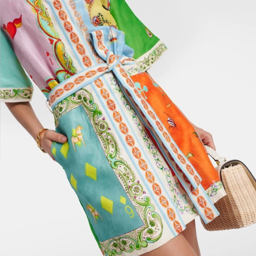 Colorful Patterned Mini Dress