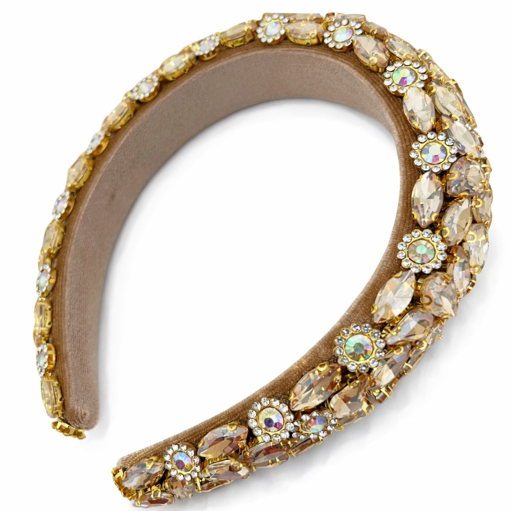 Elegant Gold Embellished Headband - Amelia