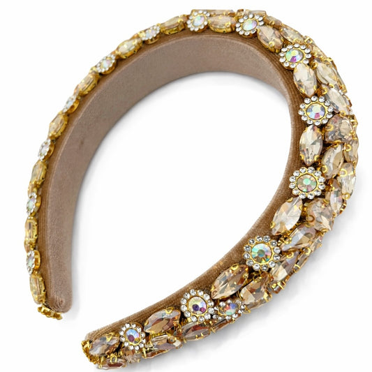 Elegant Gold Embellished Headband - Amelia